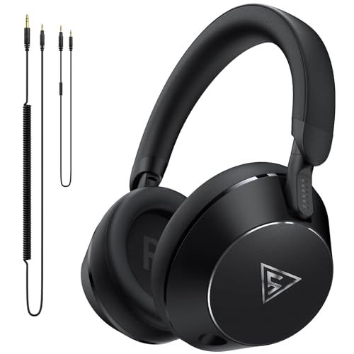 DOQAUS(ドカアス) ヘッドホン 有線 マイク付き 50mm ドライバー モニターヘッドホン 3.5mm/6.35mm両対応 密閉型 音楽シェア機能 耳に優しい 音楽制作/DJ/ゲーム/ギター/楽器練習用 折りたたみ式 ケーブル2本付き HANDY1 (ブ