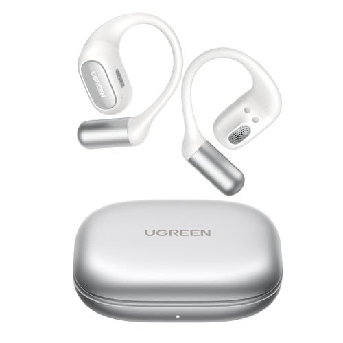 UGREEN FitBuds Bluetooth 6.0 ワイヤレス オープンイヤー型イヤホン 18mmチタニウム製ドライバー 合計28時間再生 4マイクノイキャン技術 IPX5防水 Hi-Fi音質 DNNノイキャン 2台デバイス同時接続 APPカスタム操作