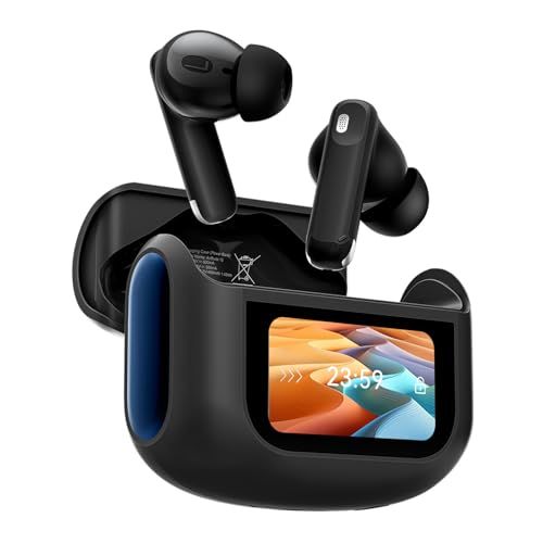 Blackview AirBuds12 ワイヤレスイヤホン アクティブノイズキャンセリング LEDタッチスクリーン/10mm径チタンコーティング振動板/Bluetooth 5.4/タッチボタン/5つEQ/最長6時間連続再生/5つの音楽モード IPX7 自動ペア