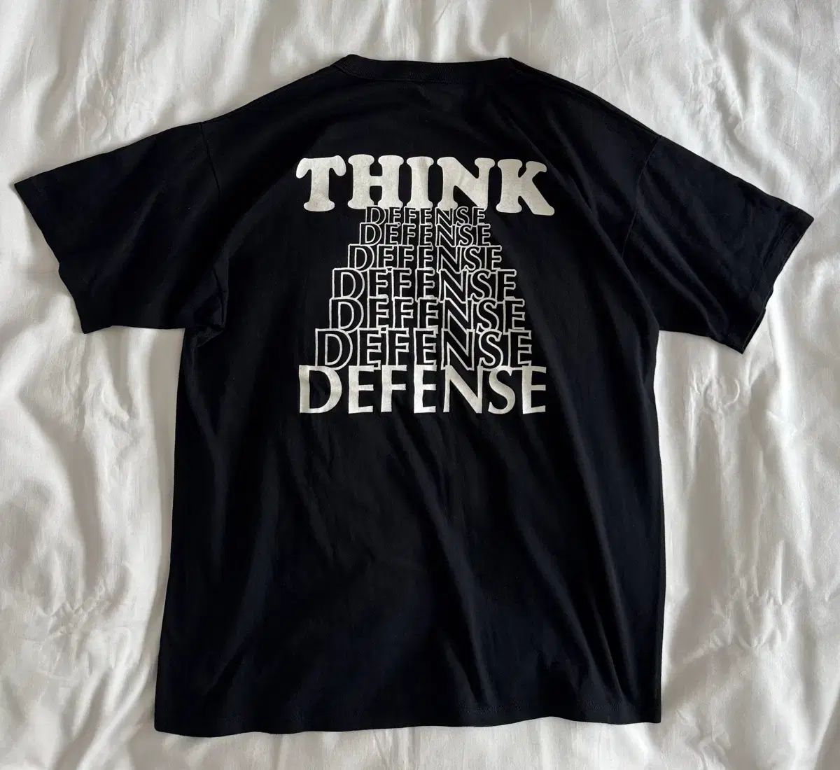 90s USA ヴィンテージ ラッセル think defense Tシャツ