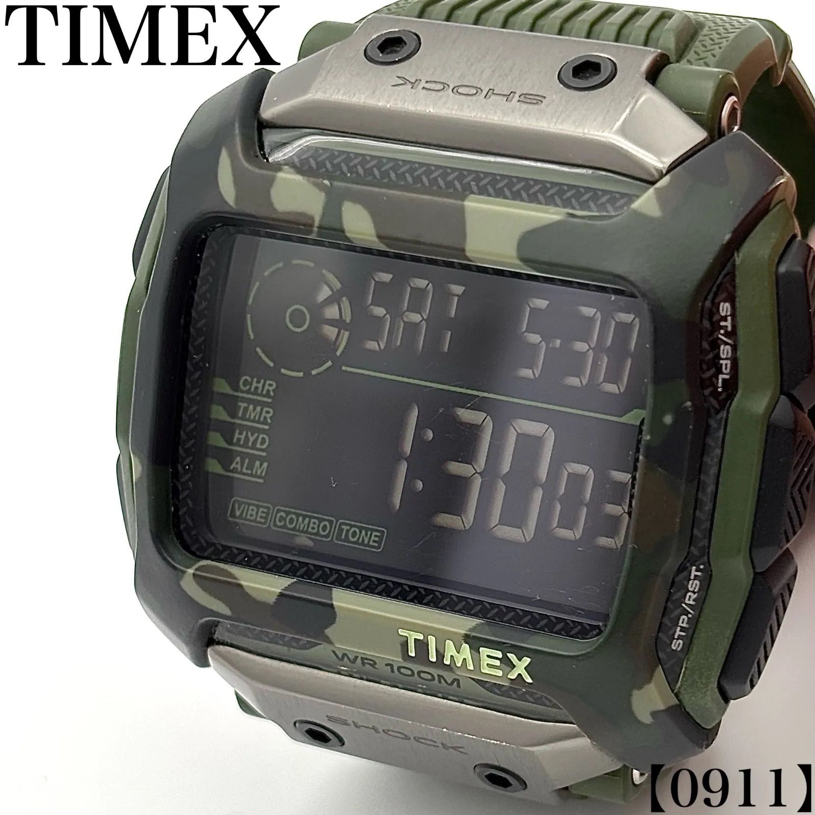稼働品 Working item タイメックス TIMEX 腕時計 メンズ Men's クォーツ Quartz TW5M20400 コマンド ショック デジタル ウォッチ カモフラージュ 迷彩 グリーン 緑 0911