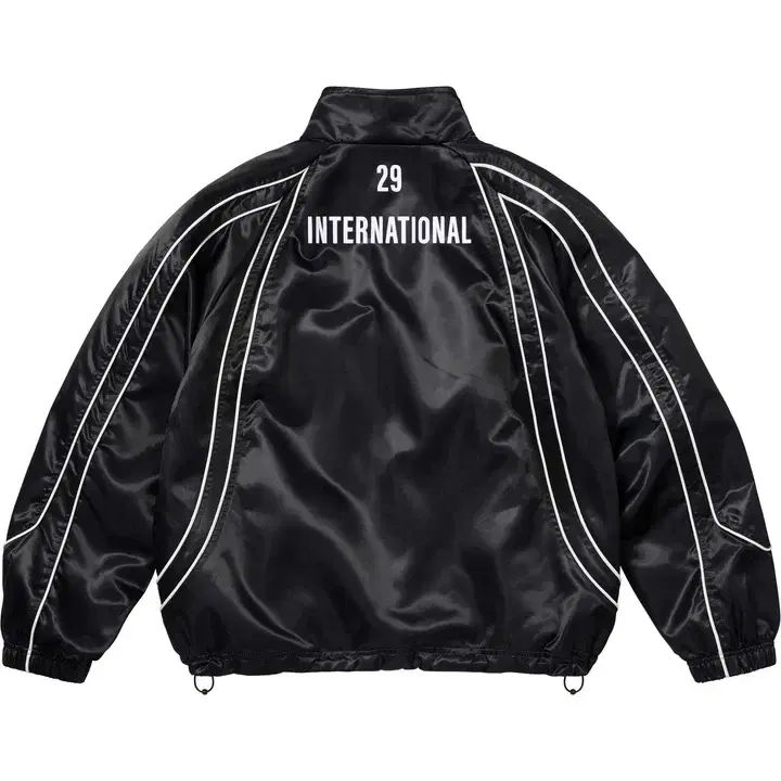 正規品 Supreme サテン パイピング プルオーバー ブラック 25SS ハーフ 