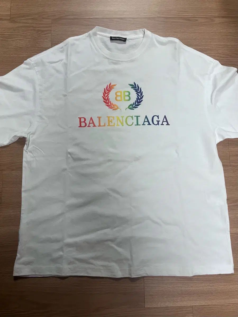 バレンシアガ 月桂樹ロゴ レインボー オーバーサイズ Tシャツ L