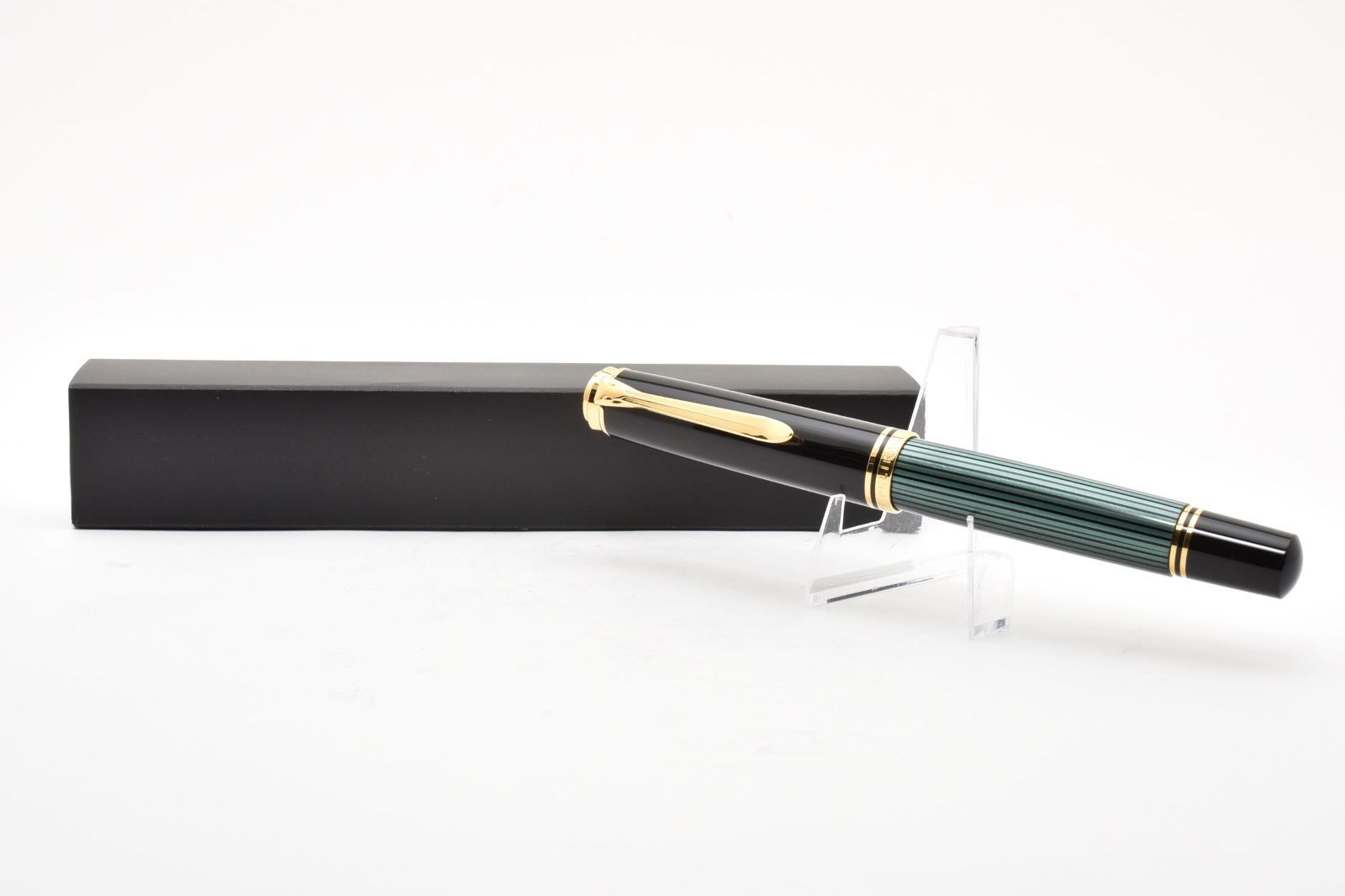 【美品】Pelikan Souverän M1000 グリーンストライプ 万年筆 F細字 ペリカン 吸入式 ニブ調整済