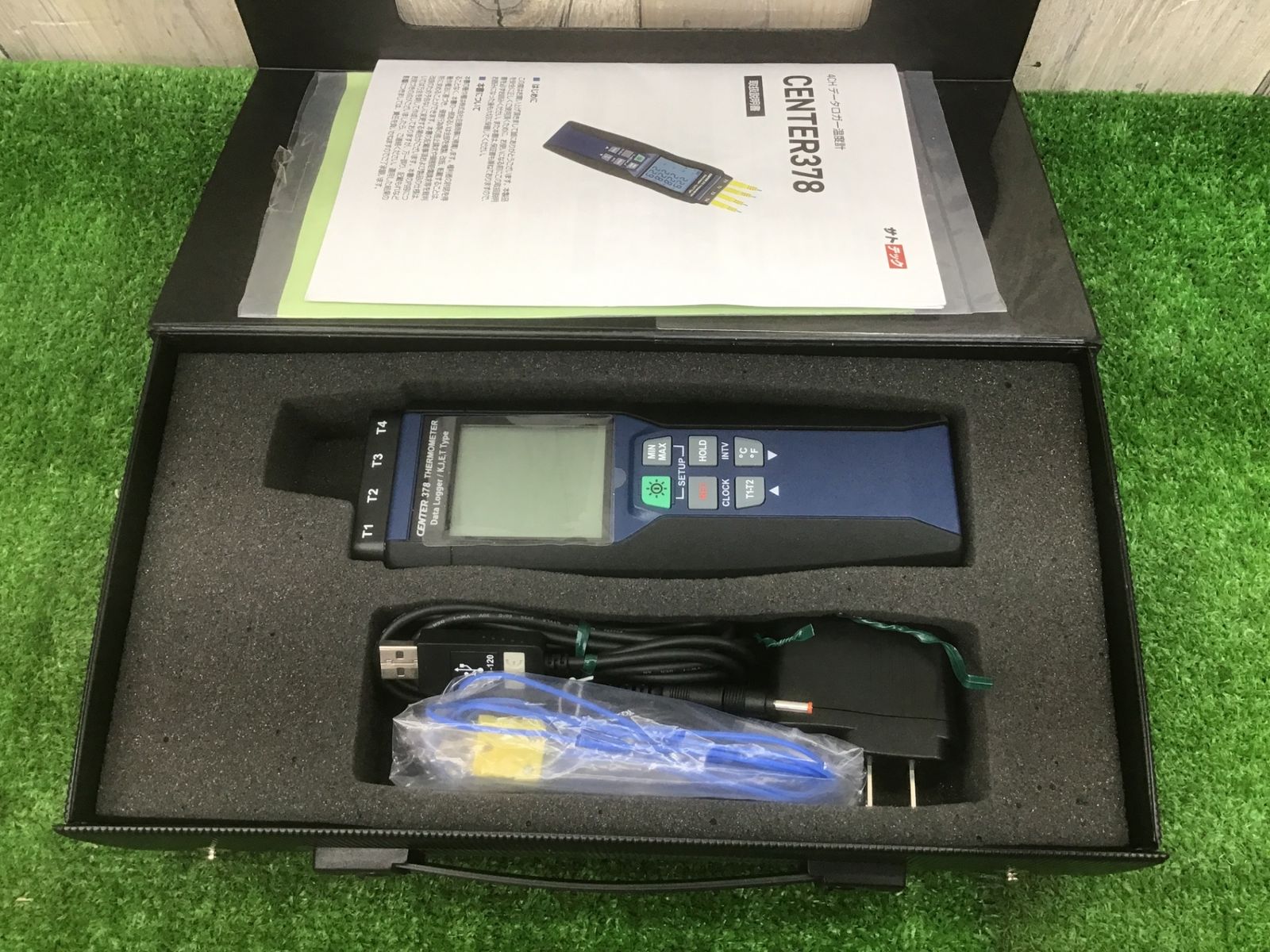 【中古動作品】サトテック　4CHデータロガー温度計　CENTER378　通電確認のみ♪アクトツール富山店♪Y5