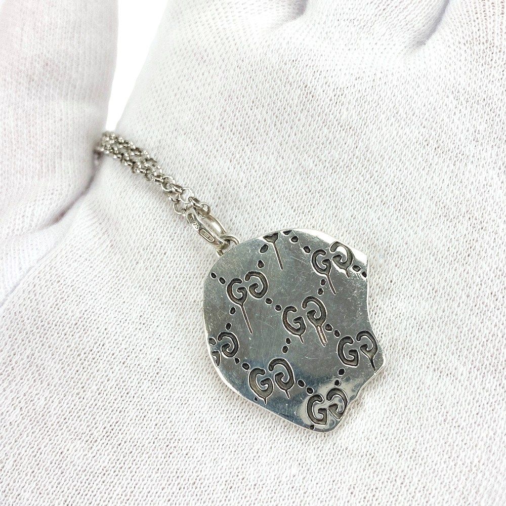 グッチ □美品□ ゴースト スカル ネックレス アクセサリー GG