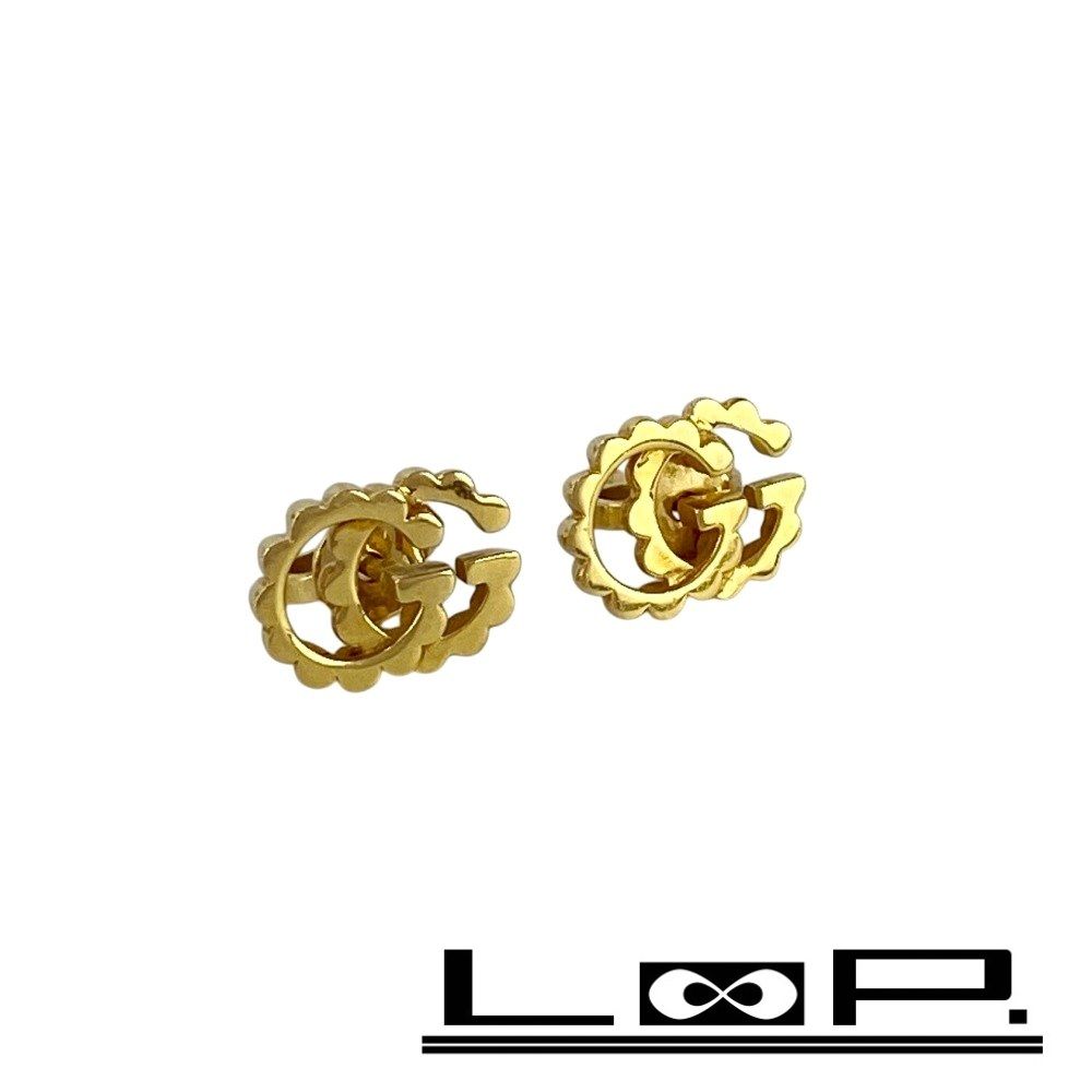 グッチ □美品□ インターロッキング G ピアス アクセサリー イエロー