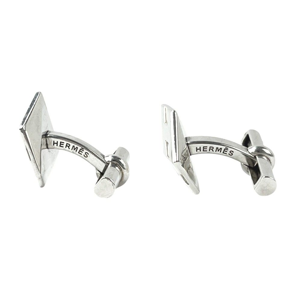 エルメス ■中古■ カフス アクセサリー H ロゴ メンズ  スーツ シルバー SV925 【578045】8 エルメス □中古□ カフス アクセサリー H ロゴ メンズ スーツ