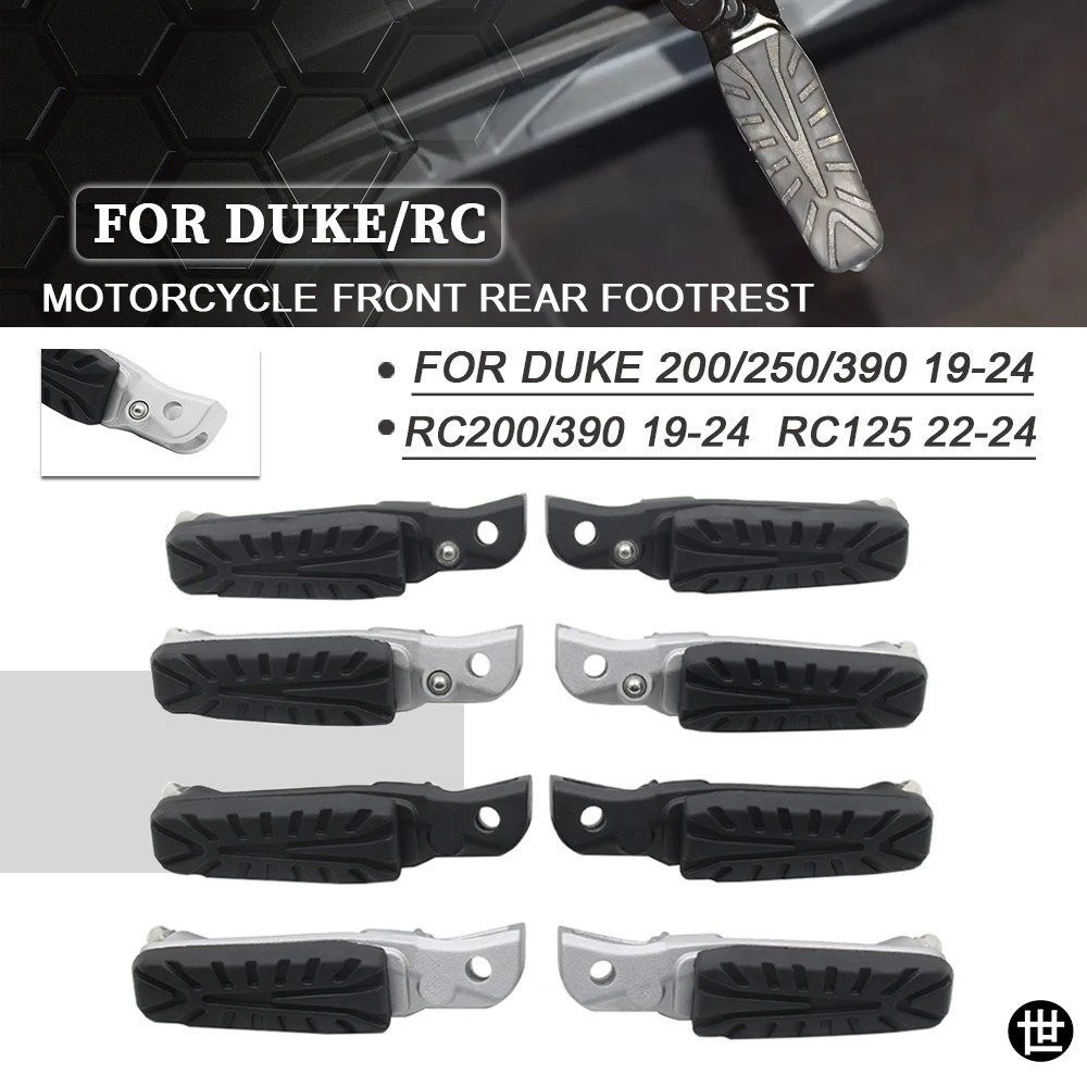 DUKE 125 200 250 390 2019-2024 RC125 RC200 RC390 オートバイフロントリアフットレストフットペグペダル DUKE250 DUKE390 DUKE200