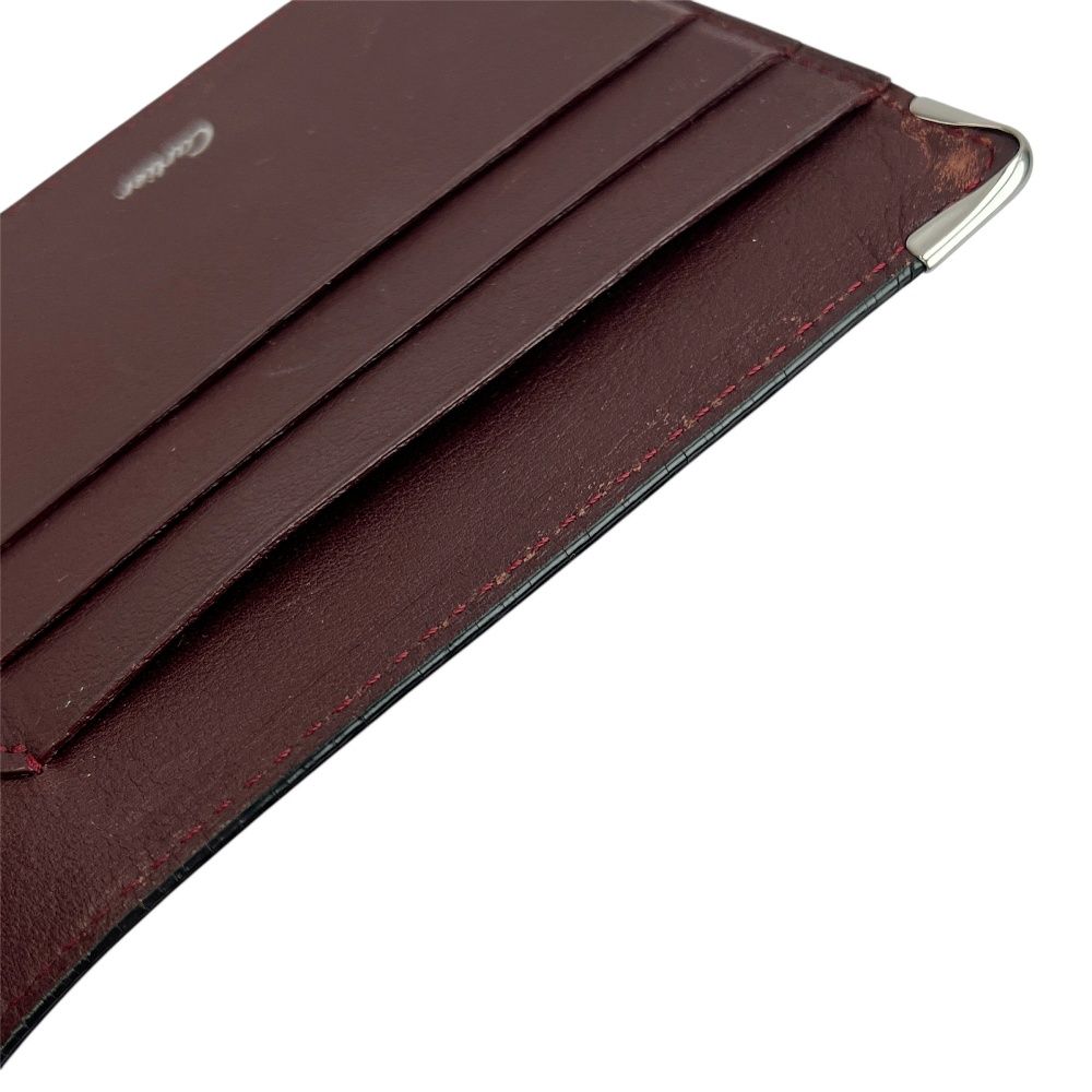 カルティエ ■中古■ マスト マネークリップ 財布 コンパクト ブラック ボルドー 【558528】10 カルティエ □中古□ マスト マネークリップ 財布 コンパクト ブラック