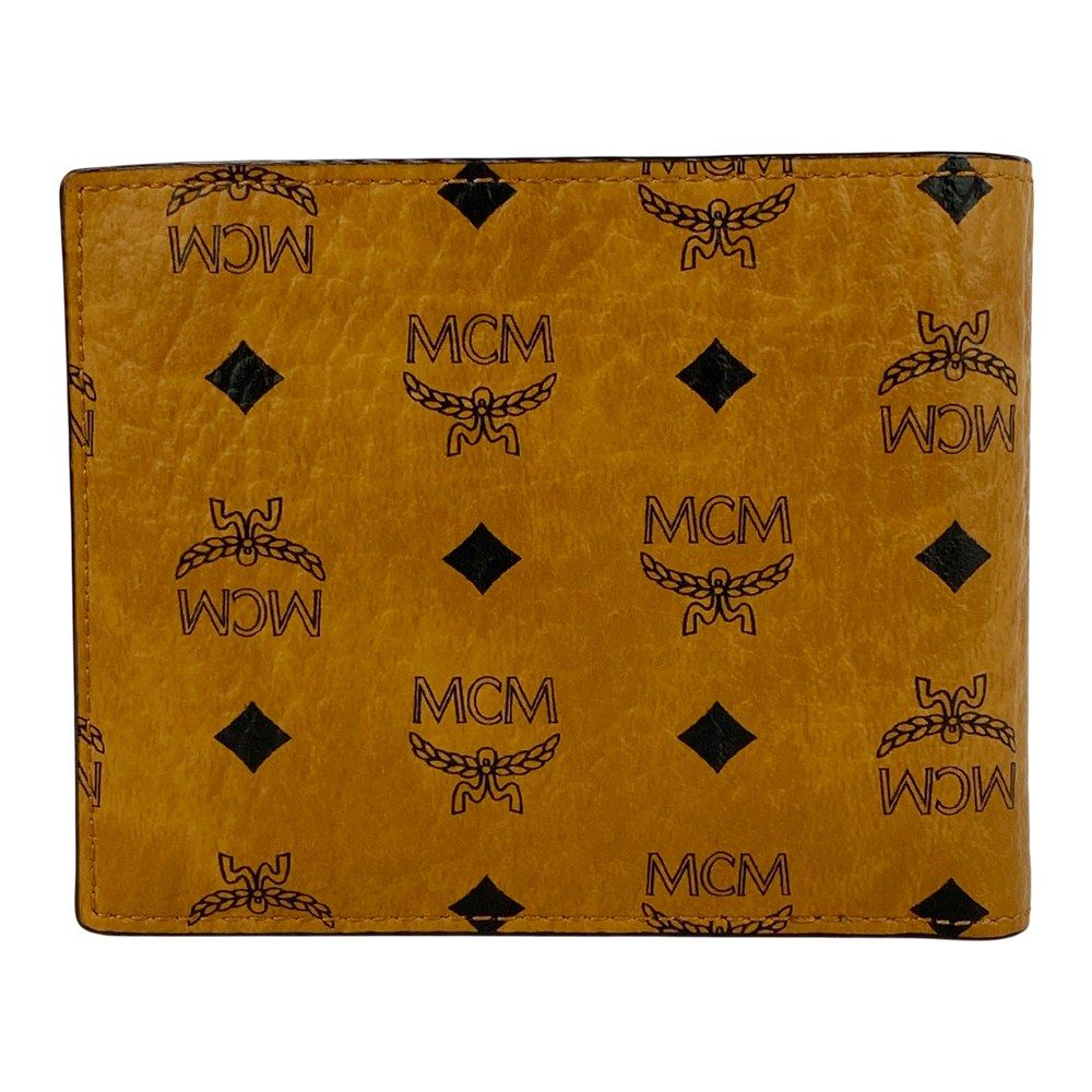 MCM □未使用□ ヴィセトス 二つ折り コンパクト 財布 レザー キャメル 