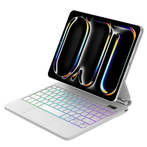 ☆新品☆【2025新型対応】iPad Pro 11インチマジックキーボード（M4 2024 M5 2025）タッチパッド搭載 ケース付き 磁気吸着式 日本語配列 Bluetooth接続 バックライト付き 自動スリープ 多角度調整 USB-C充 8a96af80