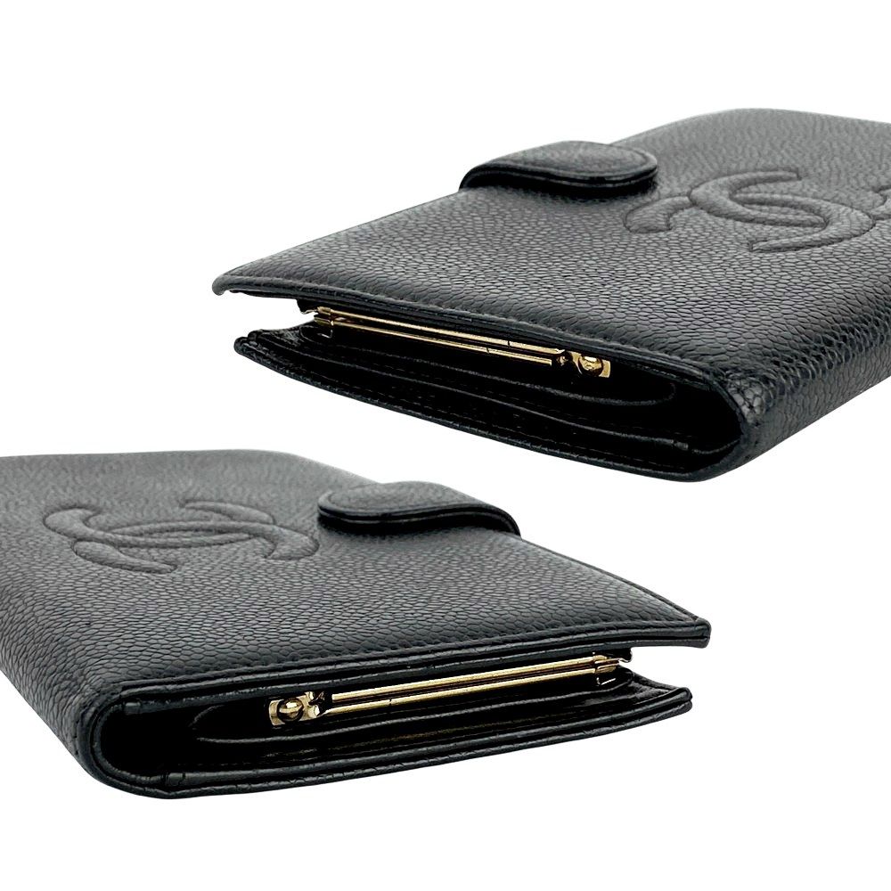 シャネル □中古□ 二つ折り 長財布 ウォレット ココマーク キャビア
