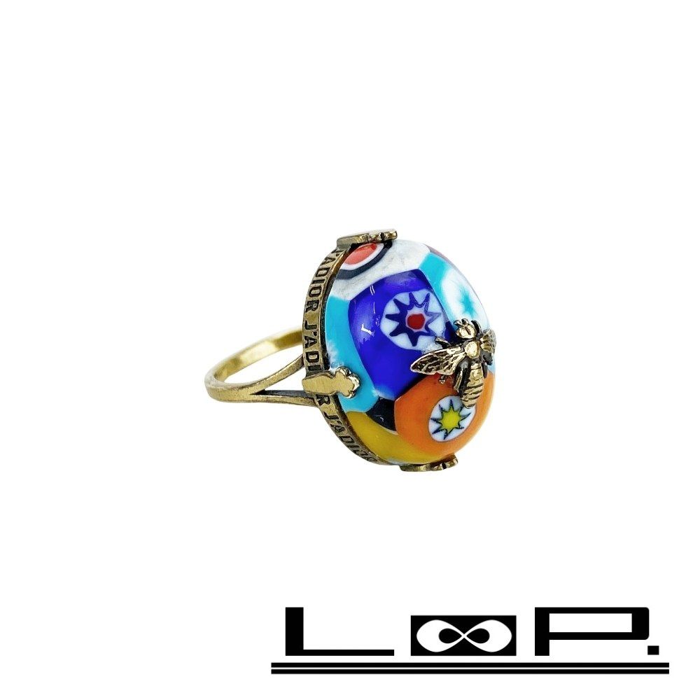 ディオール □美品□ ハチ 蜂 リング 指輪 アクセサリー 色石 マルチ 