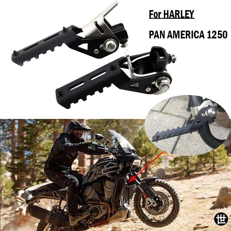 ハーレー パンアメリカ 1250 PA1250 PANAMERICA1250 2021 2020 用 オートバイ フロント フットペグ 折りたたみ式フットレスト クランプ 22
