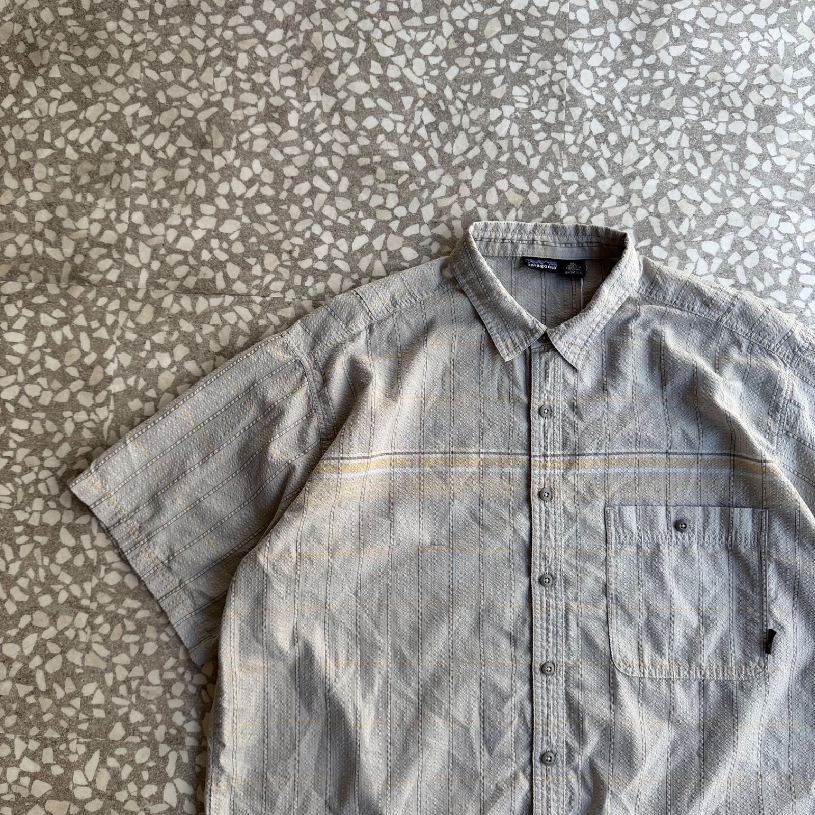 Patagonia / 00’s seersucker shirt sizeXL オールド　パタゴニア　シアサッカー　半袖シャツ