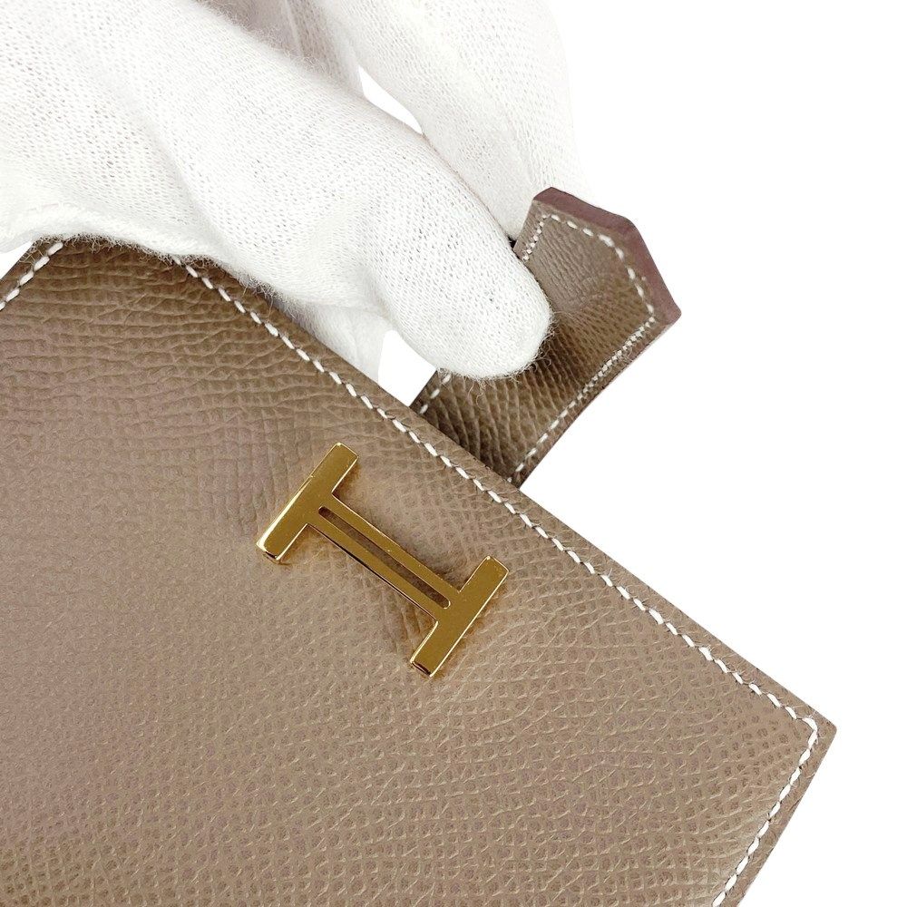 【極美品】エルメス ベアンミニ カードケース エトゥープ 名刺入れ A765 エルメス □美品□ ベアンミニ カードケース 名刺入れ エプソン
