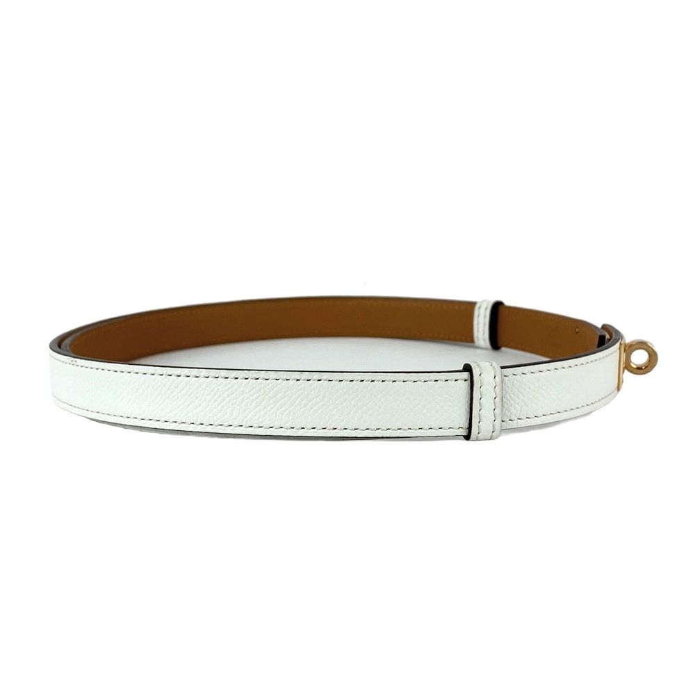 正規品HERMES ベルト〈ケリー〉 ホワイト エルメス □美品□ ケリー ベルト 18 ファッション エプソン ホワイト