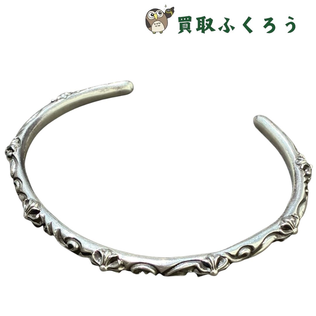 【レシート原本有】クロムハーツ Chrome Hearts SBTバンド バングル シルバー ブレスレット アクセサリー 25.15g