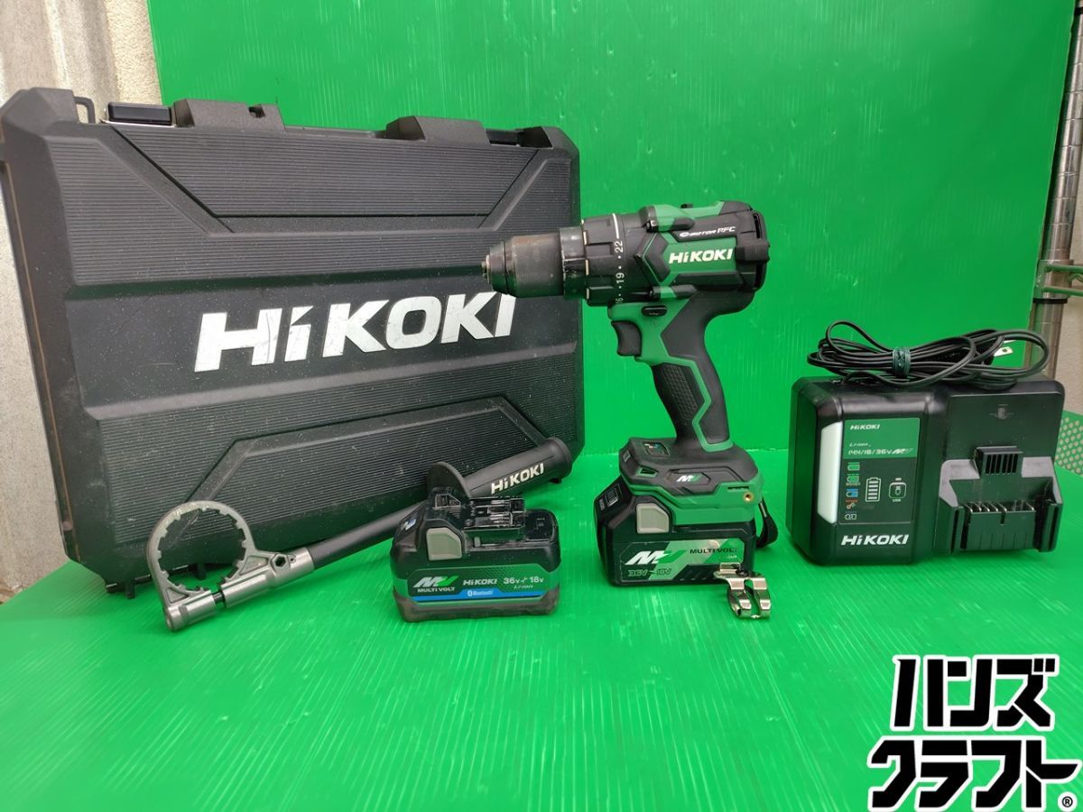 ☆【中古】HIKOKI ハイコーキ 13ｍｍ コードレスドライバドリル DS36DC 2XPSZ　BSL36A18BX×1個・BSL36A18×1個・充電器付き