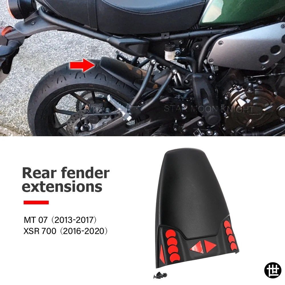 ヤマハ MT07 2013 - 2017 XSR 700 XSR700 2016-2020 用オートバイリアホイールフェンダーエクステンダーマッドガード