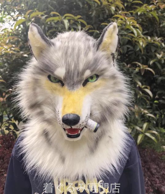 犬　猫　着ぐるみ ヘッド全頭　ヘッド ケモノ ファースーツ ぬいぐるみ コスプレ コスチューム Kurumi 一点物 C307