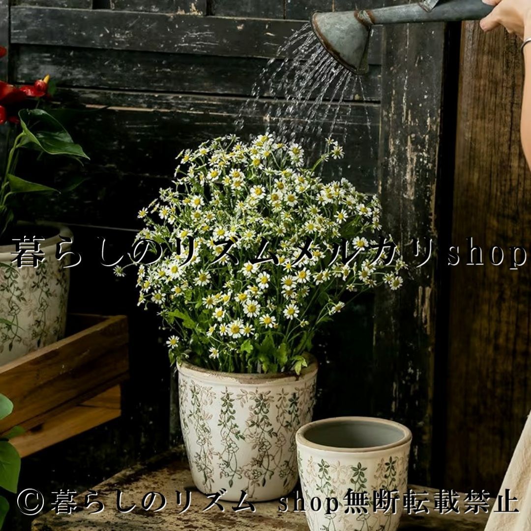 植木鉢 ヴィンテージ プランター 大型 フラワーポット 観葉植物 モンステラ フィドルリーフ 多肉植物 キノコ植物対応 排水穴付き 通気性 花器 ガーデニングポット 鉢カバー フレンチスタイル 北欧風風インテリア ホームデコレーション ガーデン雑貨 園芸用品