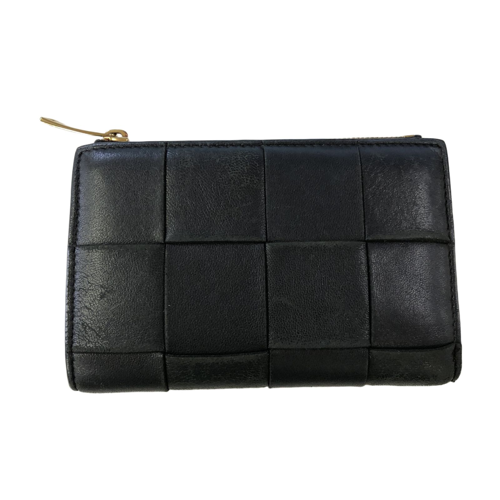 BOTTEGA VENETA ボッテガヴェネタ カセット ミディアム 二つ折りウォレット ブラック レザー 750262VCQC18425 レディース 中古 T11141363