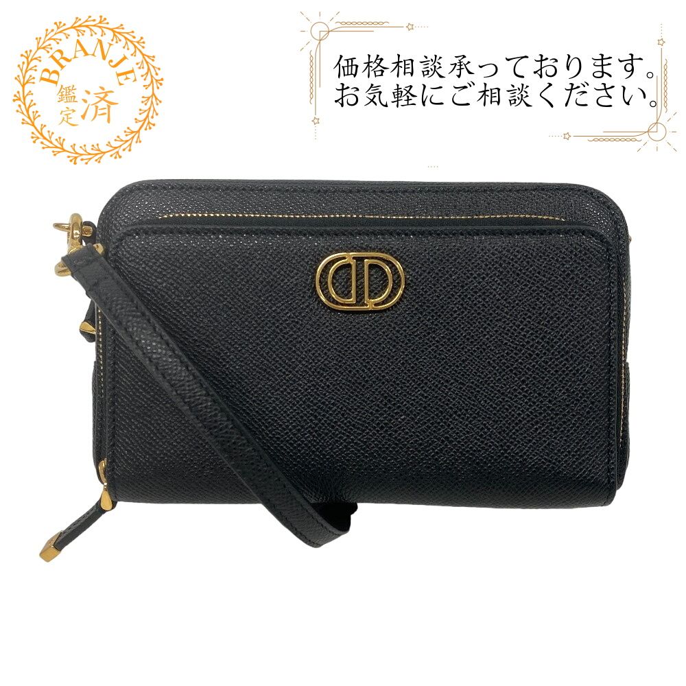 Dior/ディオール カロ レザー ショルダーバッグ ブラック レディース ブランド
