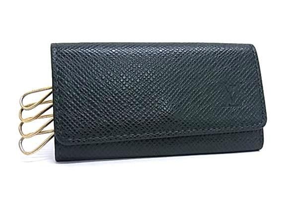 LOUIS VUITTON ルイヴィトン キーケース ミュルティクレ4 M30524 エピセア(グリーン)系 タイガ メンズ 4連 ゴールド金具 美品