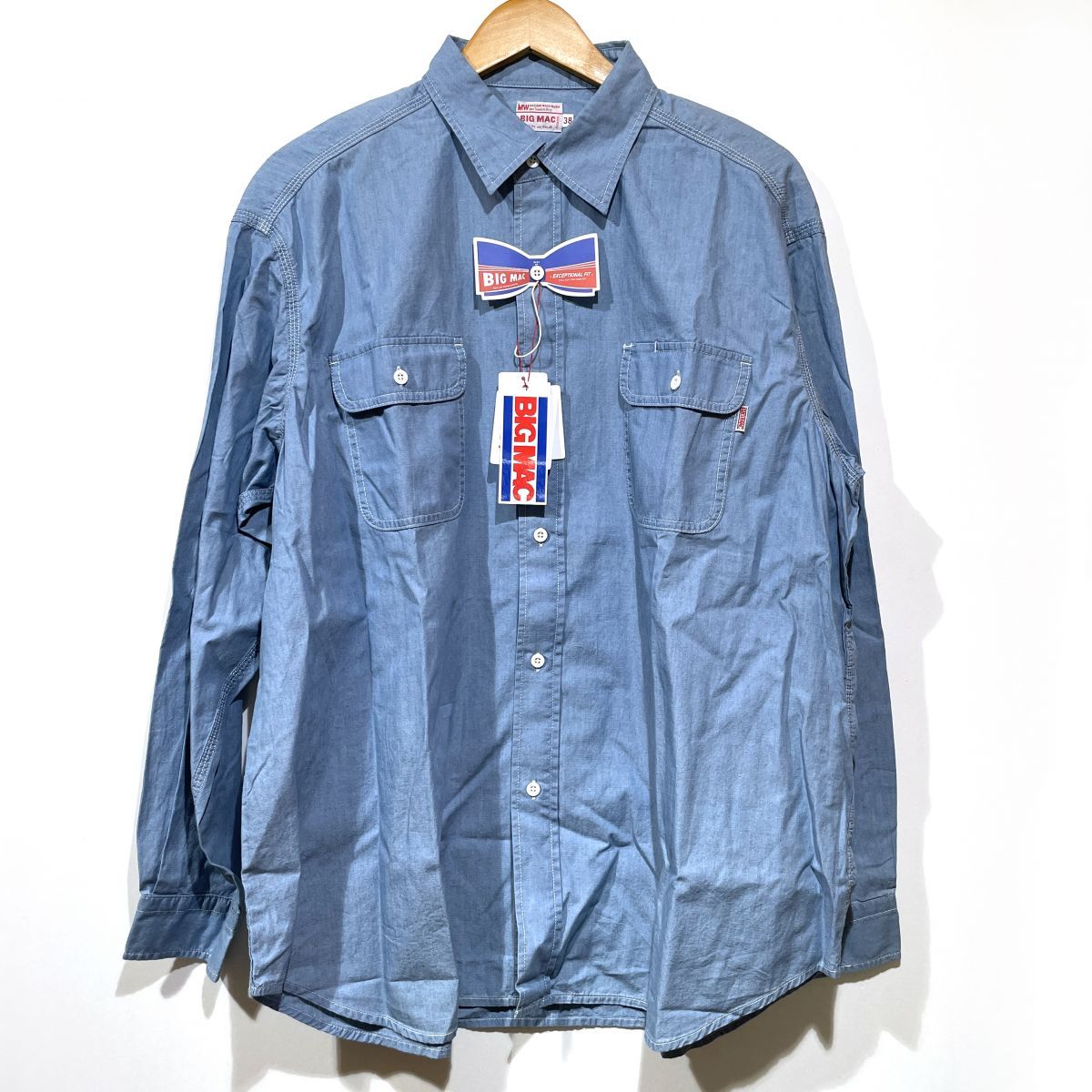 【新古品】 BIG MAC ビッグマック 長袖 シャンブレーシャツ サイズ38（M） BM24SS002 【津山店】