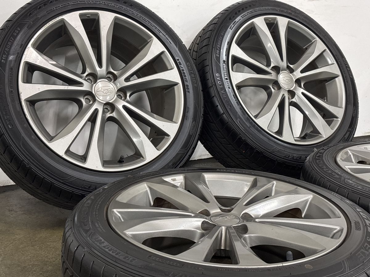 バリ溝】スバル レガシィ 17in 7.5J +55 PCD100 グッドイヤー イーグル