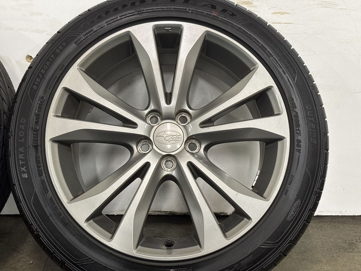 バリ溝】スバル レガシィ 17in 7.5J +55 PCD100 グッドイヤー イーグル