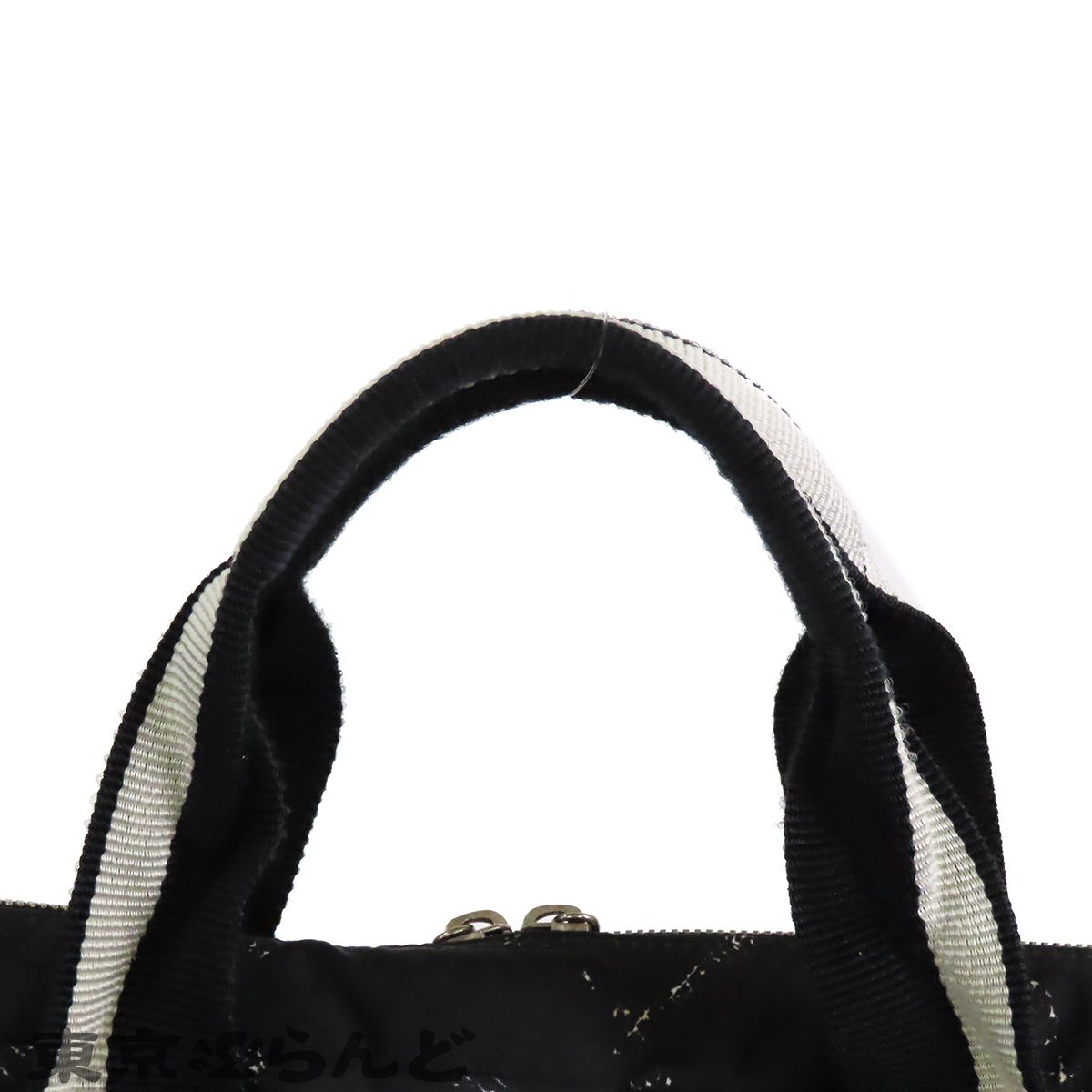 シャネル CHANEL 旧トラベルライン ブリーフケース ブラックxホワイト