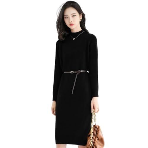 [ジェイスコット] 上品 ニット ワンピース ふわとろ モチモチ 柔らか素材 ハイネック ひざ丈 S～2XL レディース JS22ma fd1b922b