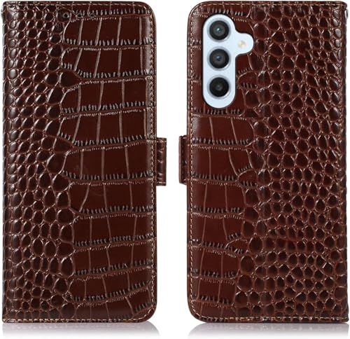 for Galaxy S26 ケース 手帳型 本革 ワニ柄 for ギャラクシーS26 SC-51G/SCG36/SM-S942Z 牛革 財布型 鰐柄 クロコダイル柄 耐衝撃 [RFIDブロッキング] カード収納 マグネット式ボタン 横置きス 35532f47