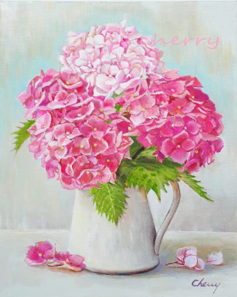 【一点物】『　6月の花明かり　』油絵 F3号　油彩　絵画　原画　インテリアアート　　ハンドメイド