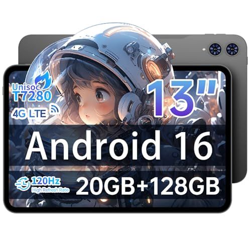 【2025 Android 16 タブレット】TECLAST T65 13 インチ タブレット 120Hz 画面リフレッシュレート, 20GB RAM+128GB ROM, T7280 (T620) プロセッサ Tablet, SIM カード 22558d49