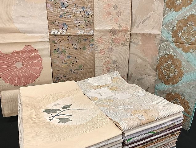 平和屋着物■夏物 袋帯 絽 紗 まとめて 50点 花柄 正倉院 絽綴れ すくい織 金銀糸 など 未使用品あり 全て正絹 mmm1193