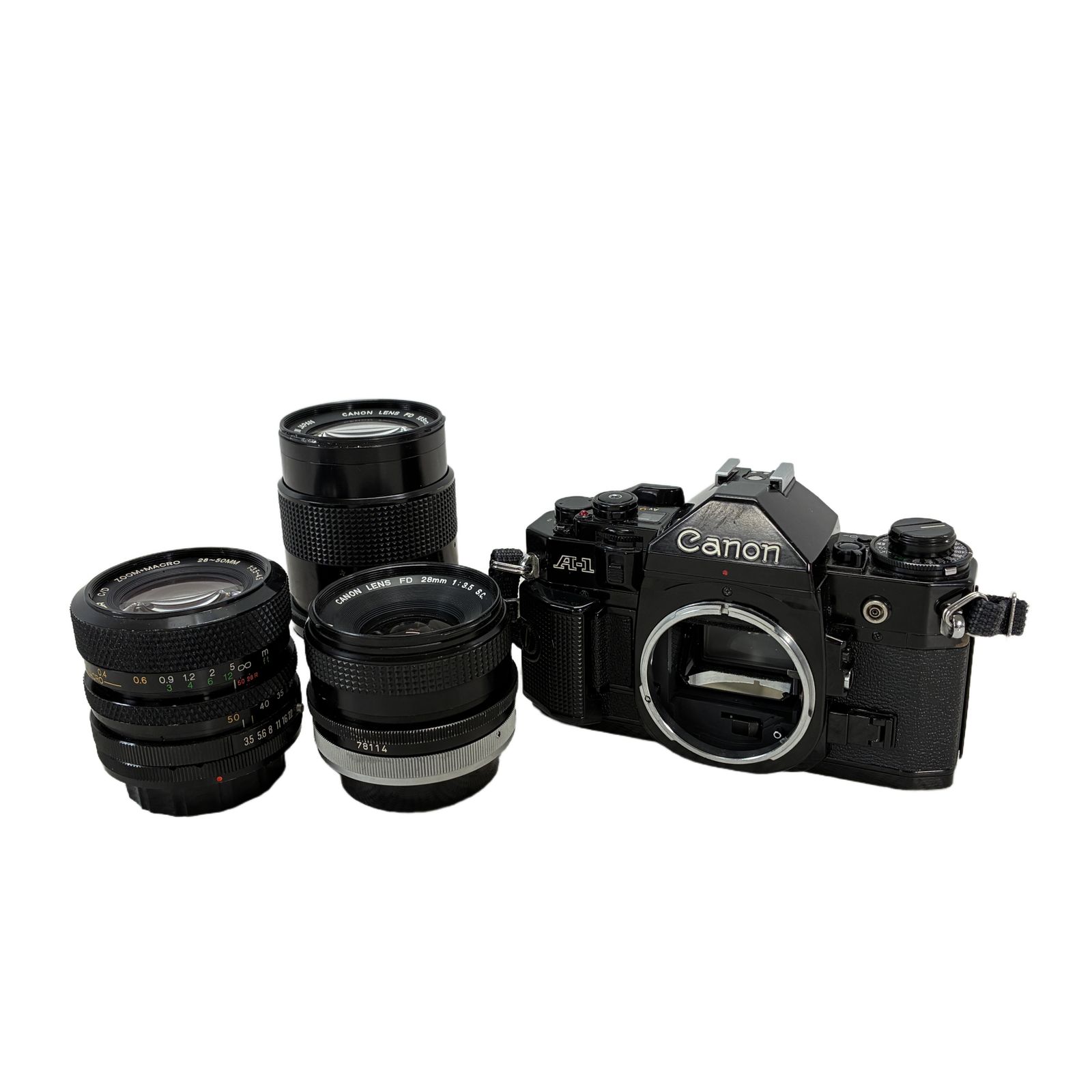 Canon A-1 フィルム一眼レフカメラ FDマウント レンズ3本セット キャノン ジャンク W11226353