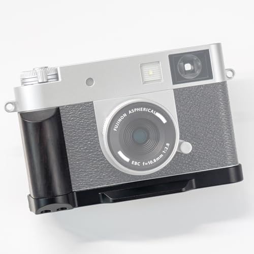 Iborrys 高級実木 カメラグリップ 、対応 FUJIFILM FUJI 富士 X half X-HF1 カメラ 、 専用 L型クイックリリース プレート 職人手作り プレミアムレトロ天然 木製ハンドル (紫光黒檀黒板)e fe4a00f8
