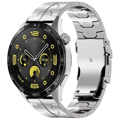 [bltday] コンパチブル for huawei watch バンド チタニウム製 22mmバンド ファーウェイ クイックリリース設計 軽量 チタン製互?ベルト 155-220mmの手首対応 調整工具付属e c70f4b24