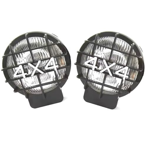 【新品】【Deepa】4x4 ガード付き ハロゲン フォグランプ 2個セット オフロード 丸型 12V 55W クリアレンズ ホワイト 4WD パーツ 交換 カスタム 補修 純正互換品 [並行輸入品] cda14f73