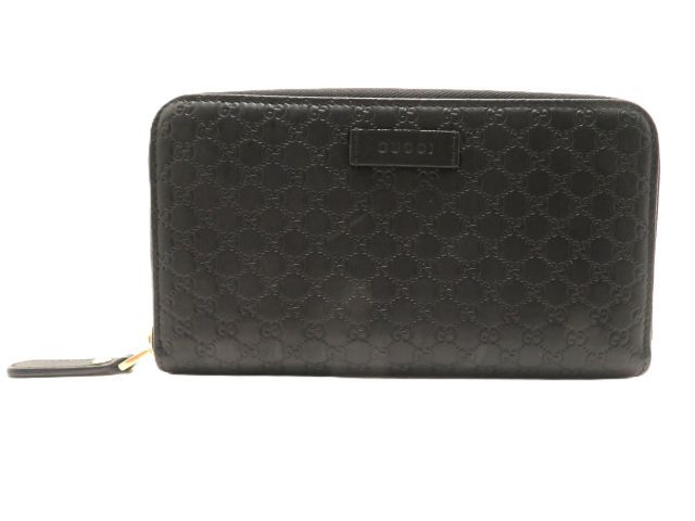 GUCCI グッチ バッグ マイクログッチシマ ラウンド長財布 ブラック レザー ｻｲﾌ･小物 449391 長財布 レザー ブラック ユニセックス【中古】431