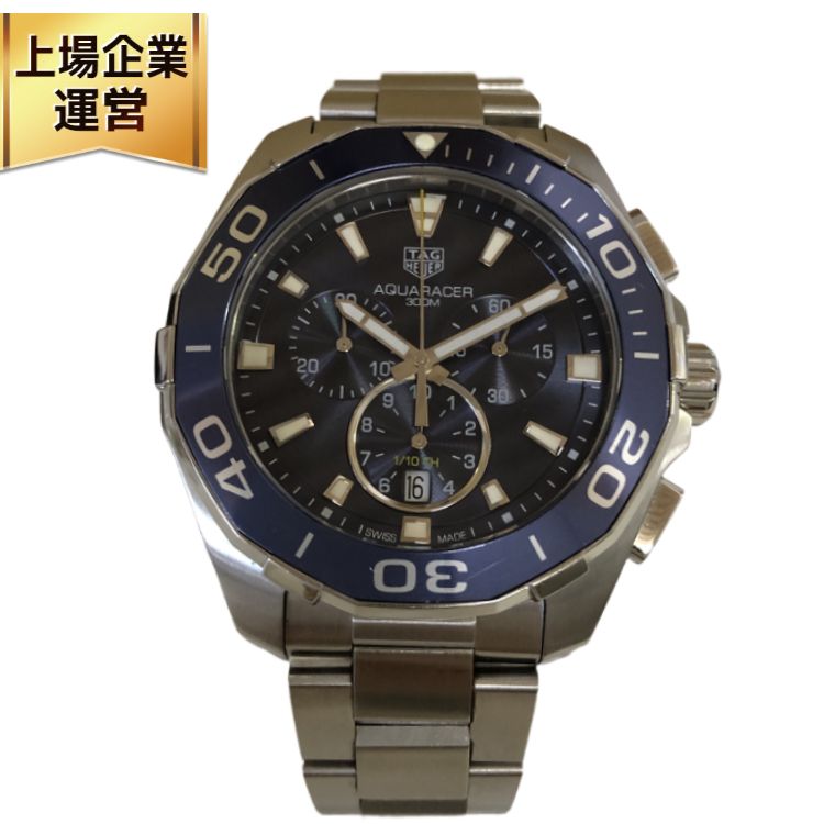 TAG Heuer タグホイヤー アクアレーサー クロノグラフ 300M 腕時計 クォーツ ブルー CAY111B メンズ 中古 T11116573