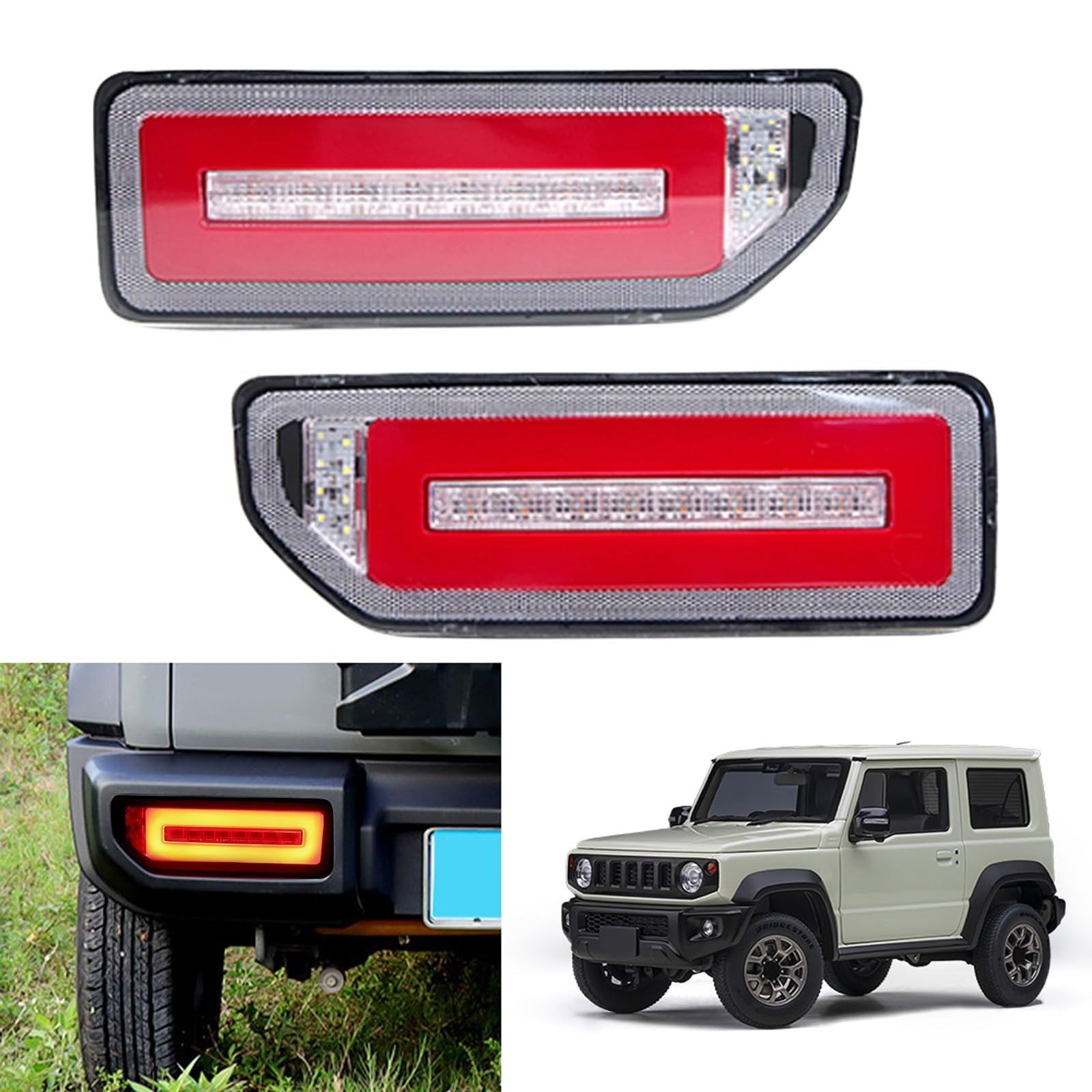 【訳アリ】2個セット ジムニー シエラ JB64W/JB74W LEDテールランプ ジムニー カスタムパーツ 防水性 純正交換式 ハイフラ対策 LEDテールライト レッド