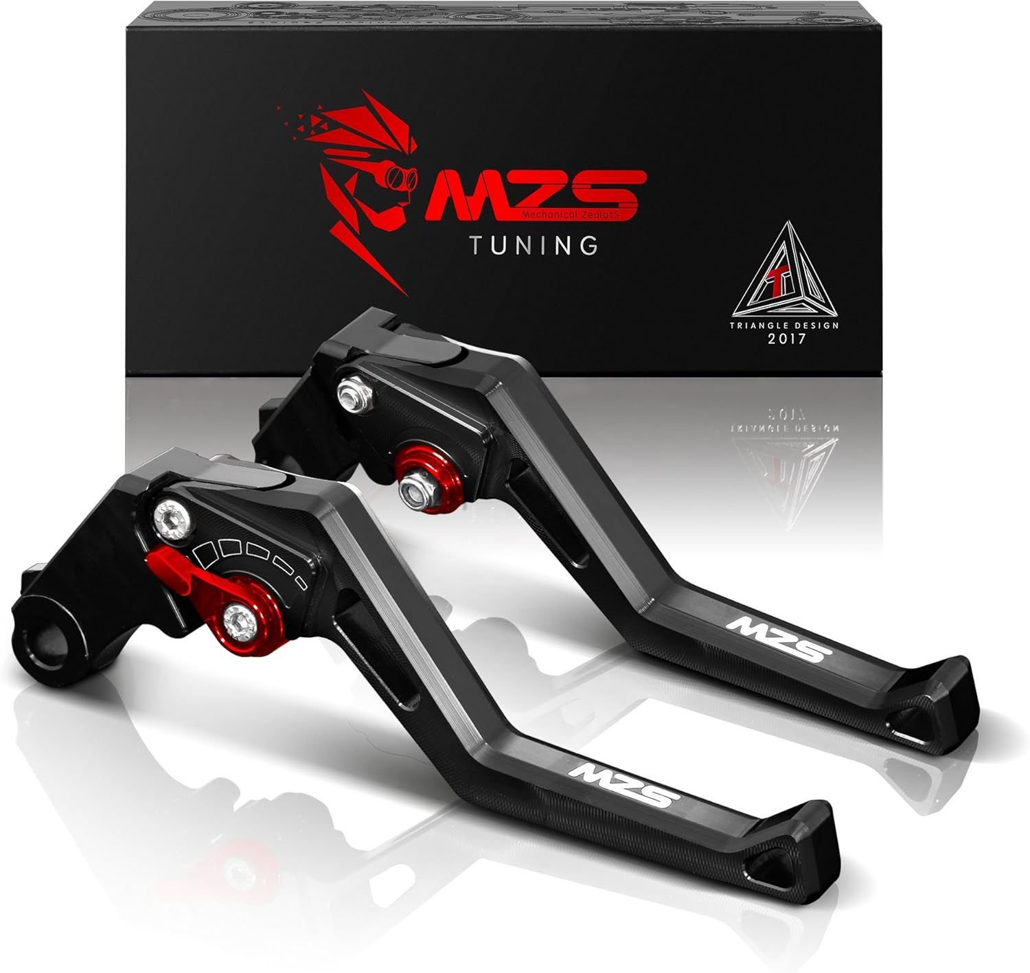 MZS ブラック オートバイ クラッチ ブレーキ レバー ショート