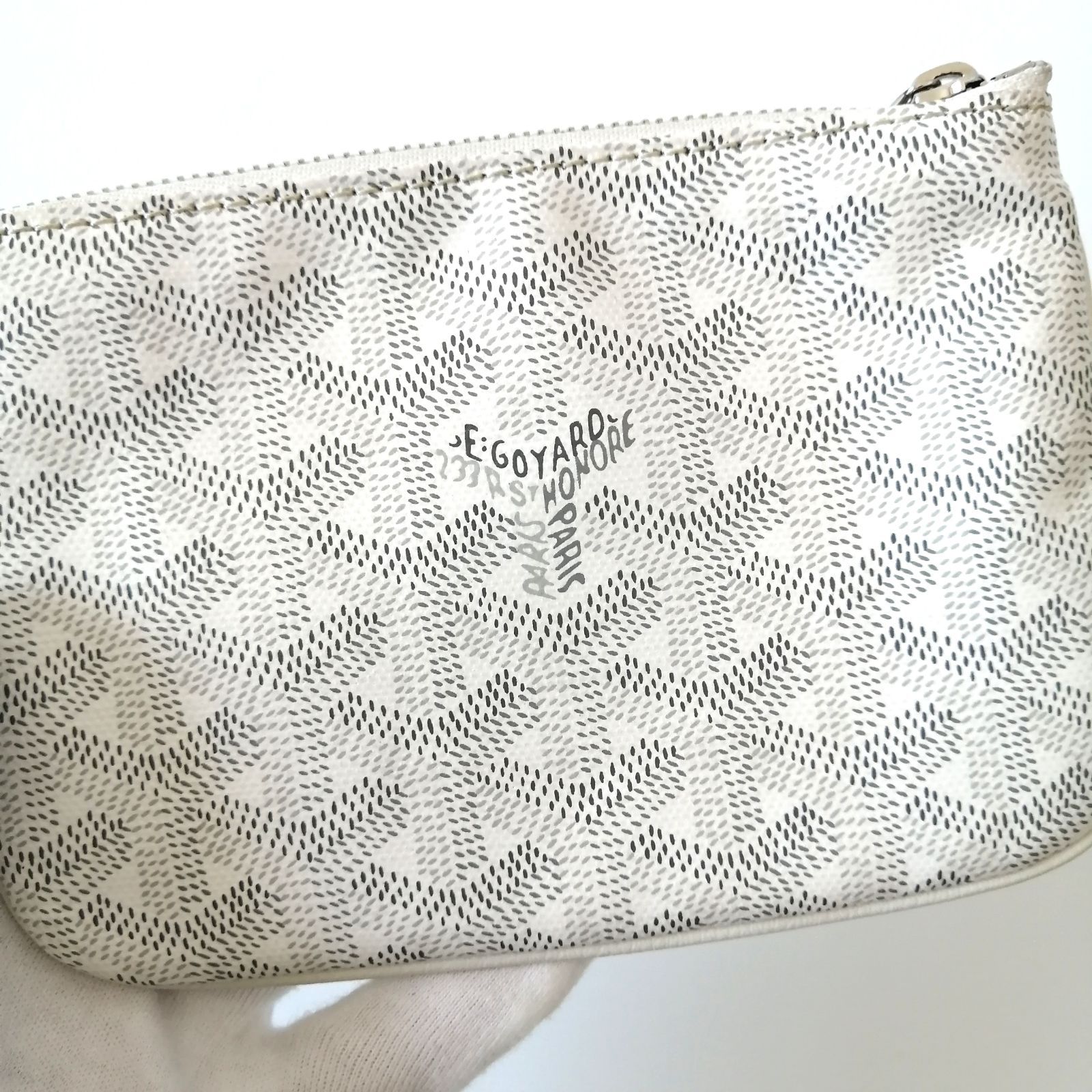 美品 GOYARD ゴヤール ポーチ セナ ミニポーチ ホワイト 436 - メルカリ