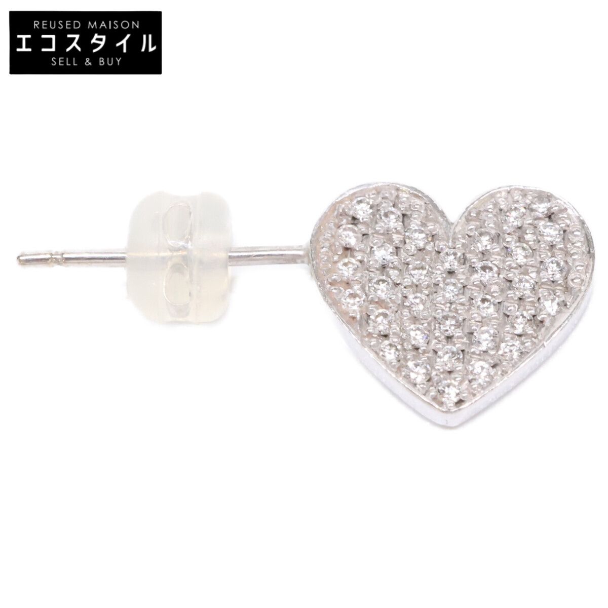 Bijou de M　ビジュードエム　MIO HARUTAKA K18WG メレダイヤモンド 0.16ct ハート横向き 左針