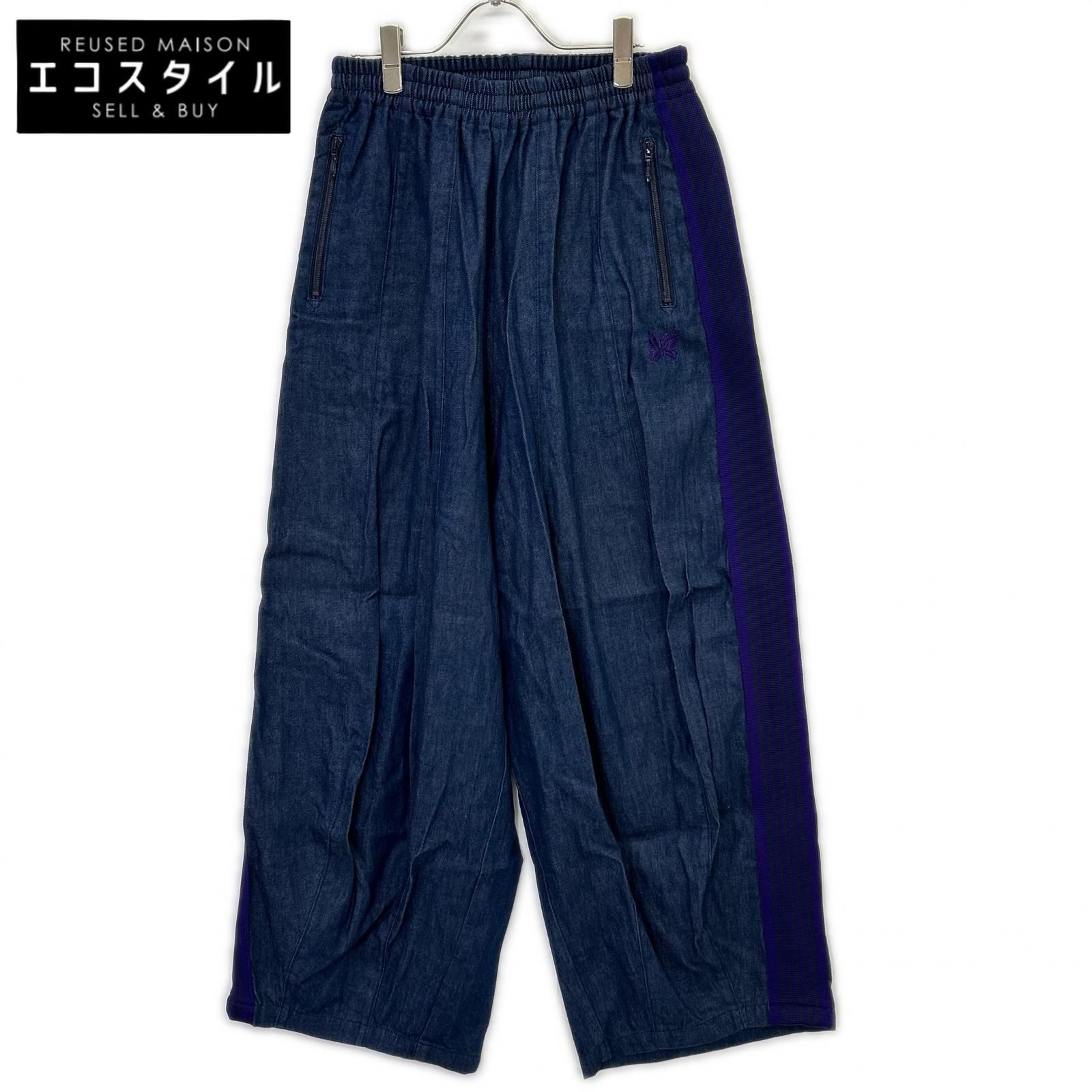 needles　ニードルズ　25SS QV1608 インディゴ B 2nd EXCLUSIVE H D Track Pant Denim デニム トラック ワイドパンツ　X S